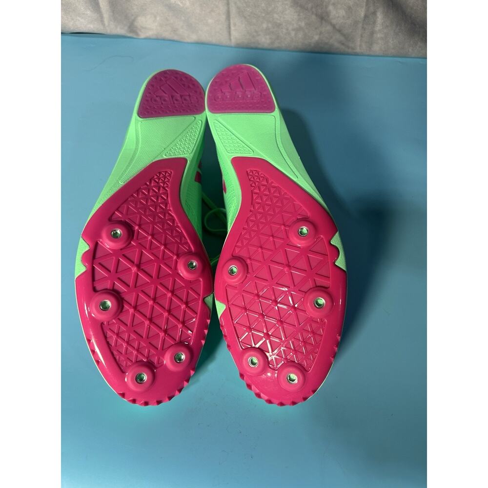 Adidas Adizero Distancestar Track Shoes Men’s Size 11 GV9078 Mint Green Pink NEW - Picture 8 of 9